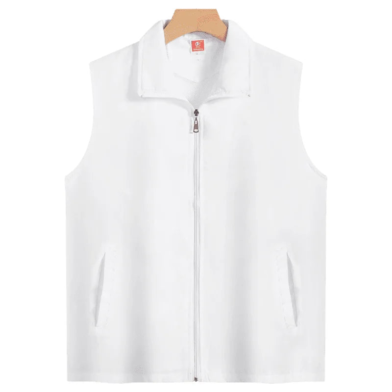 Fashion Vest Custom Logo Solid Color Sleeveless Vest Embroidery Company Team Brand Design Thin Charity Vest Print Pattern Text