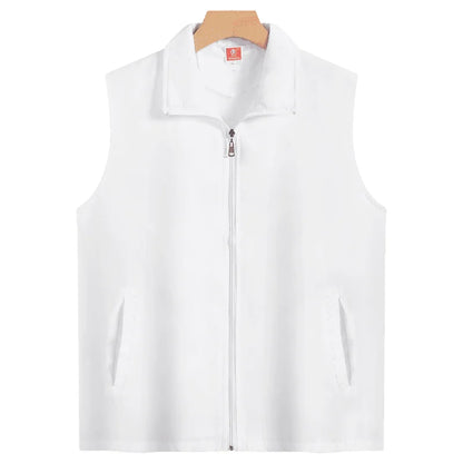 Fashion Vest Custom Logo Solid Color Sleeveless Vest Embroidery Company Team Brand Design Thin Charity Vest Print Pattern Text
