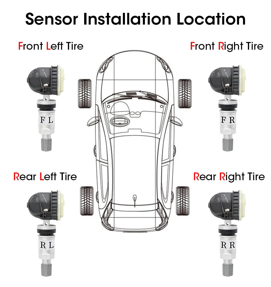JMCQ USB Android TPMS Tire Pressure Monitoring System Display Alarm System Internal External 5 Sensors For Car Navigation Radio
