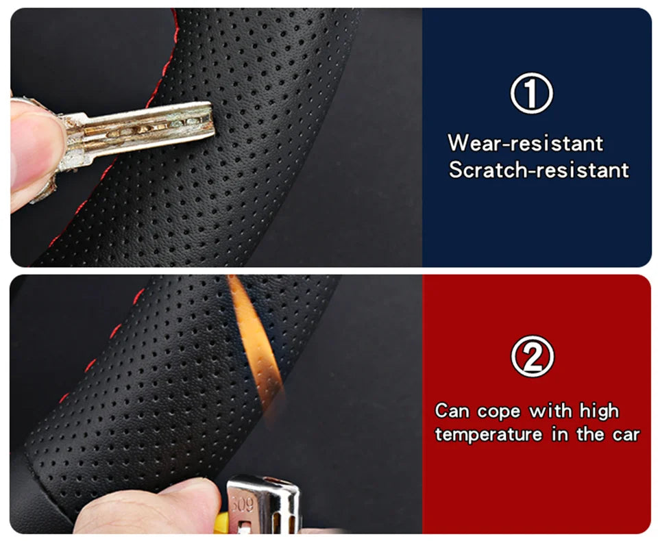 Custom Car Steering Wheel Braid Cover Genuine Leather Fit For Mazda 3 Axela Mazda 6 Atenza Mazda 2 CX-3 CX3 CX-5 CX5 Scion