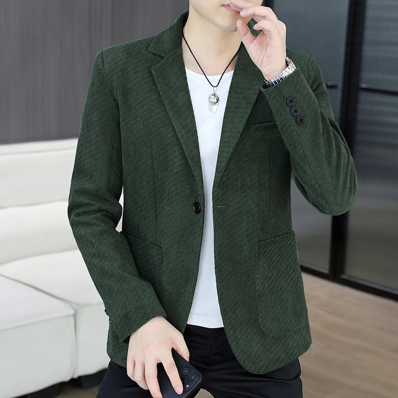 Blazer Men's Fashion Business Gentleman Groom Professional Gentleman Form-fitting Versatile Casual Formal Wear High-end Blazer