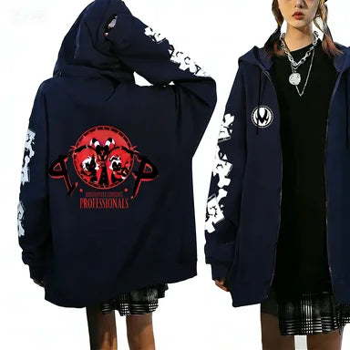 Trendy Anime Hooded Cardigan Unisex Harajuku Style Casual Fashion Long Sleeve Jacket Autumn Winter Fleece Zipper Sweatshirt