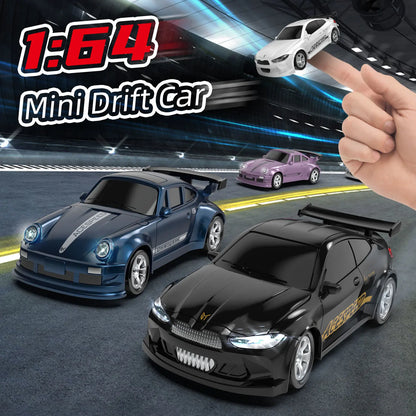 New 4WD 2.4GHZ RC Simulation Mini Drift Car Palm Racing Model Desk Toys 1/64 Scale Remote Control Car Gift for Children Boys.