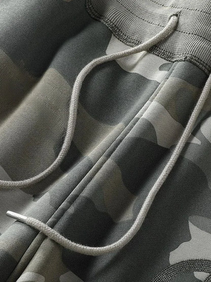 Thickened Wear-Resistant American Casual Camouflage Pants Men's Slim Fit Warmth Sports Cuffed Sweatpants Trendy Long Trousers