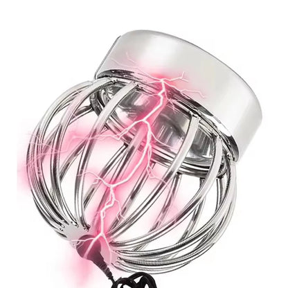 Electric Shock Penis Ring Ball Stretcher Scrotum Lock Metal Penis Cock Ring Heavy Pendant Weight Bondage Stainless Steel Sex Toy