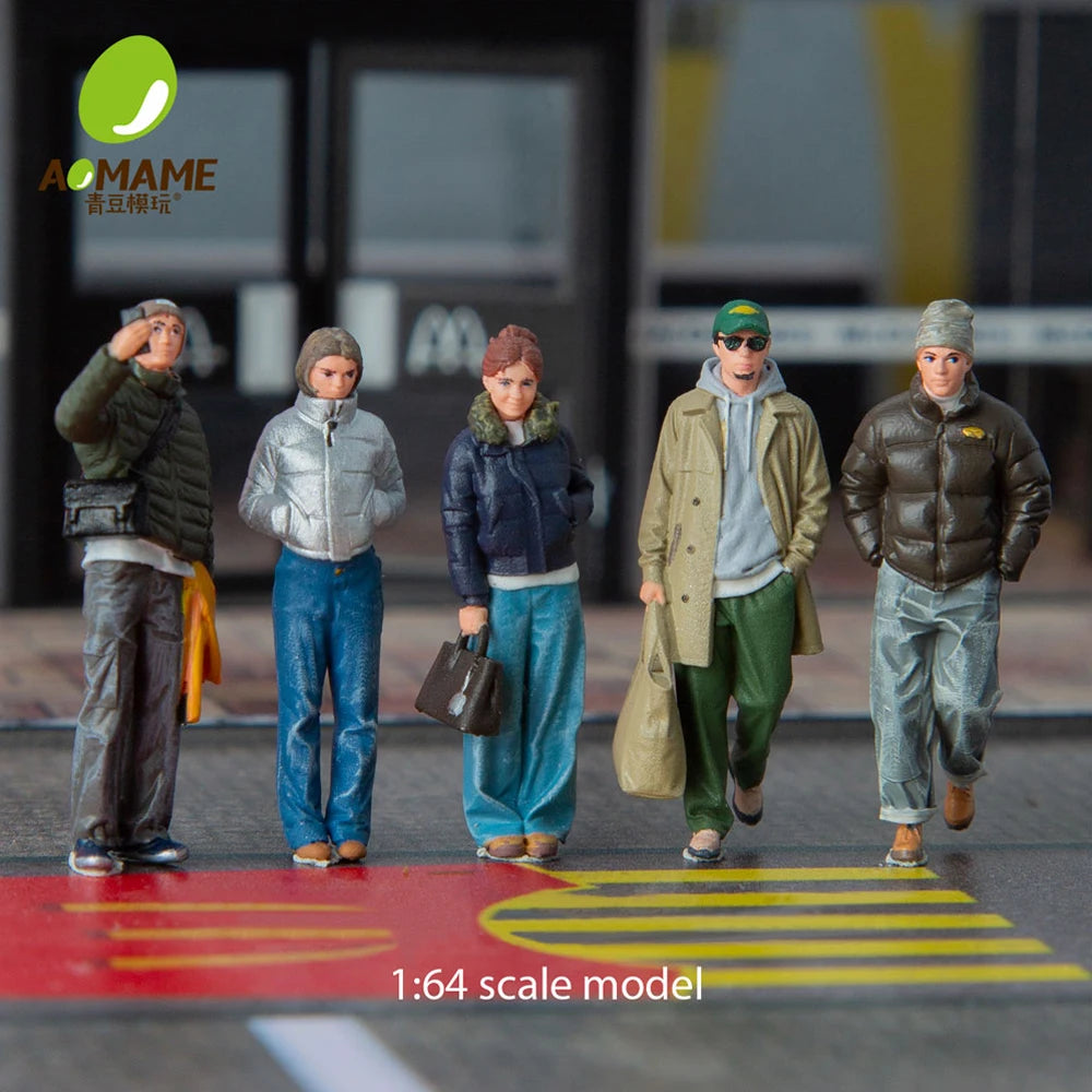 Kicarmod 1/64 Winter Streetwear Set- High Precision 3D Printed Resin Miniature Scene for Car Model Diorama Collectible Gift