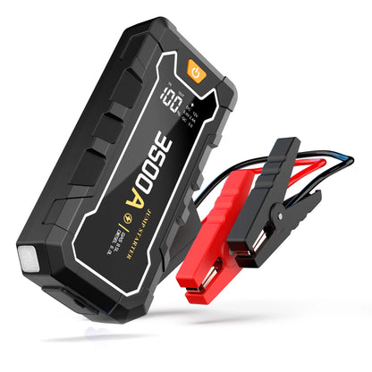 16000mAh Car Jump Starter 12V Booster for Gas&Diesel Car Portable Battery Starter Power Supply Wireless Charging Lighting