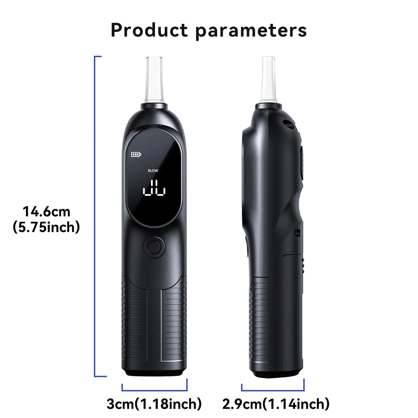 Alcohol Tester with Intelligent Sensor, Portable Breathalyzer for Driver with 4 BAC Units Adjustable ( Not Battery Included)