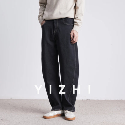 Fashion Retro Denim Jeans Men Spring Autumn New Straight Multi-Pocket Loose Casual Mid-Waist Trousers Men's Jeans