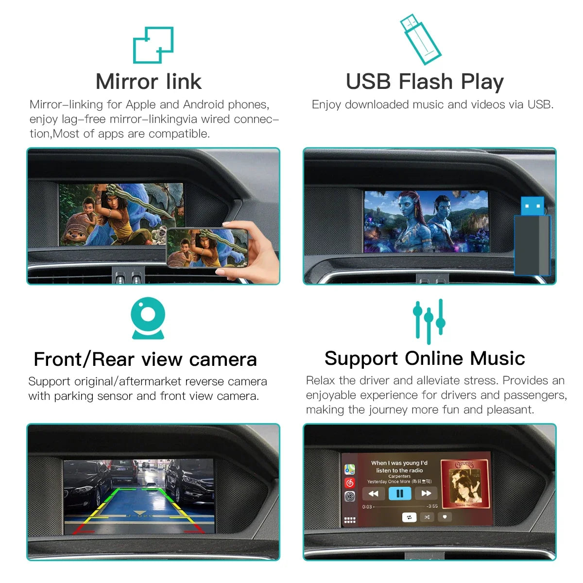 AUTOABC Wireless CarPlay Android Auto for Mercedes Benz A B C E Class GLA CLA GLK SLK CLS W204 W176 W246 X204 C117 NTG4.5/4.7