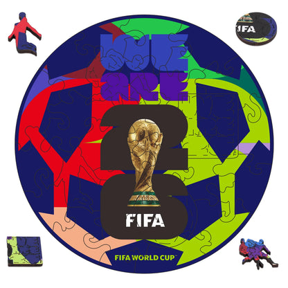 Mini Wooden Puzzles for Adults FIFA World Cup Football Unique Shaped Puzzle Collectible Decor Creative Birthday Festival Gifts