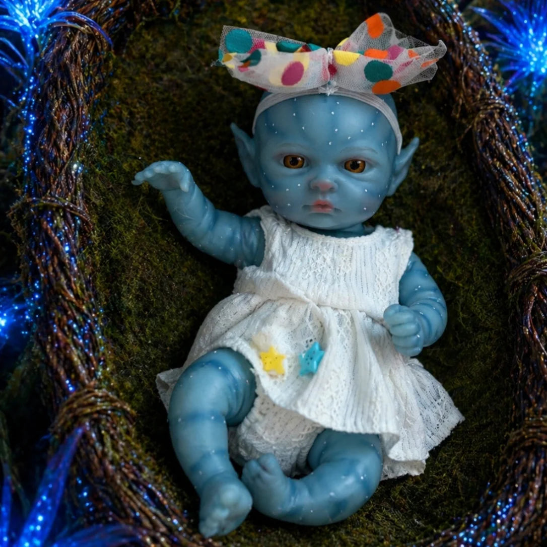 OtardDolls-1 PCS/2 Styels Avatar 20cm Silicone Bebe Reborn Girl Dolls With Painted Skin Washable Soft Touch Body Newborn Dolls