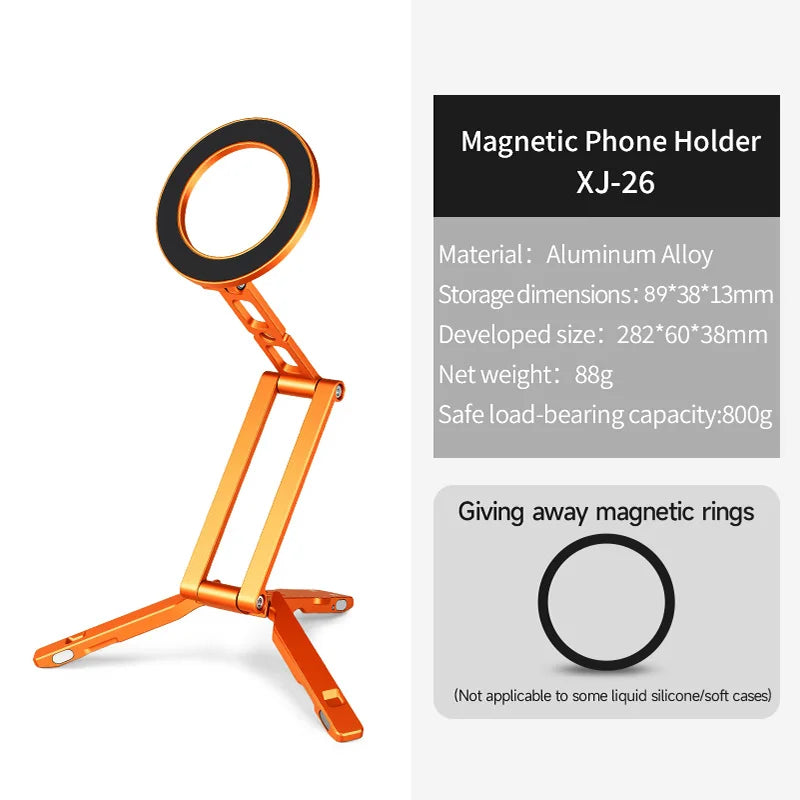 COBONE Magnetic Phone Tripod Holder Foldable Adjustable with Arca-Swiss for Phone Vlog Portable Desktop Phone Mount for Travel