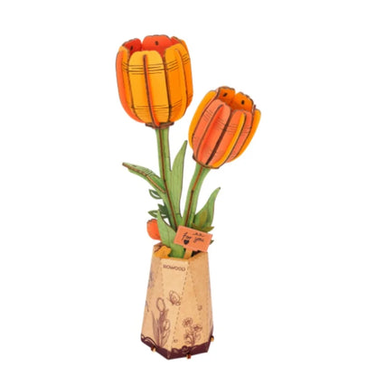 ROKR 3D Wooden Puzzle Flowers Bouquet Wooden Bloom Craft Model Kits Eternal Flowers Romantic Gift for Birthday Mother's Day