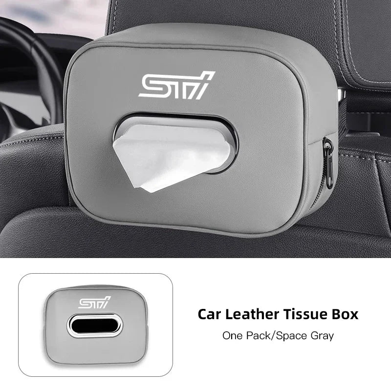 High-capacity Car Interior Tissue Box Kleenex Storage Bag Accessories For Subaru STI Forester Impreza Legacy Outback XV BRZ WRX