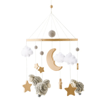 Baby Wooden Bedbell Bracket 0-12 Months Bed Bell Bracket Wooden Mobile Newborn Crochet Bed Bell Hanging Toys Newbaby Rattle Toys