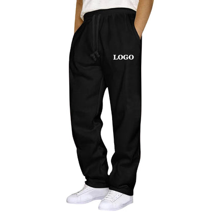 Customized Straight Leg Jogger Pants Men Autumn Winter Personality Printed Thicken Sweatpants Pocket Trousers Streetwear S - 5XL