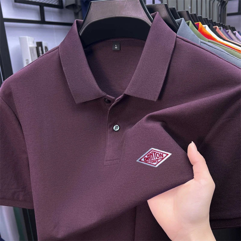 Men's 100% Cotton Polo Shirt -2026 Summer Fashion Casual Short Sleeve, Breathable Lapel Tee，27 Colors, Ideal for Golf and Sports