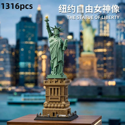 Wange Building Blocks Statue of Liberty Sculpture Building Block Model Adult Hands-On Toy