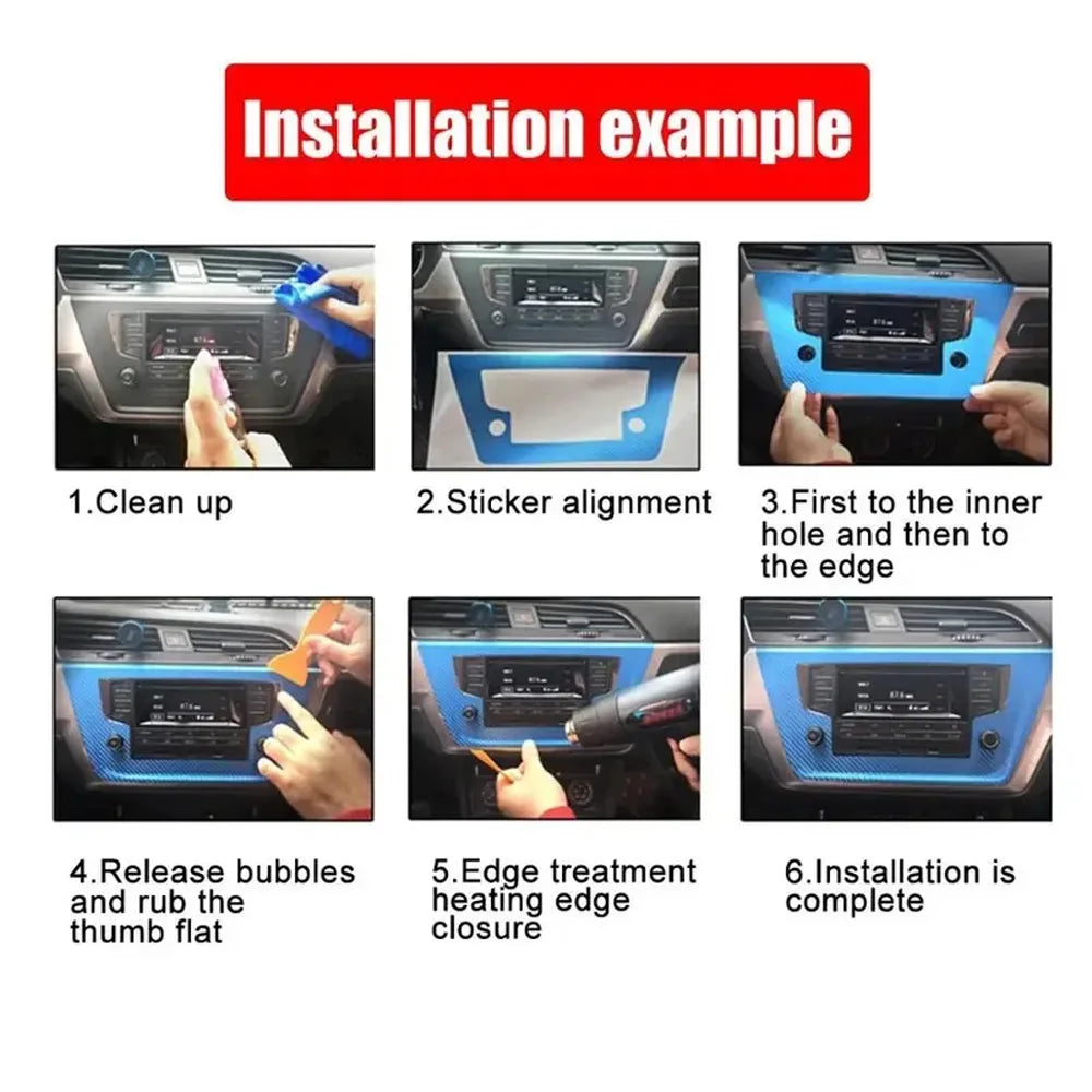 For Acura TSX CU2 2009-2013 Car-Styling 3D/5D Carbon Fiber Car Interior Center Console Color Molding Sticker Decals Parts