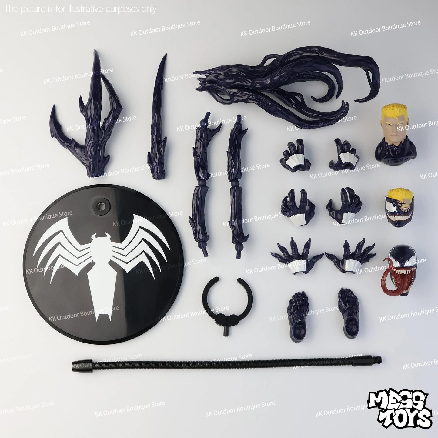 NEW Mess Toys Venom Lethal Neighbor Spider Man Symbiotic Black Suit Messtoys Spiderman Anime Action Figure Model Doll Gifts Toys