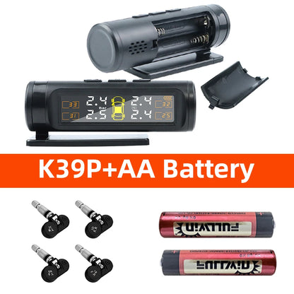 Wireless Tire Pressure Monitoring System Temperature Warning Removable Battery Battery Version 4 Sensors  TPMS Car Tyre Pressure