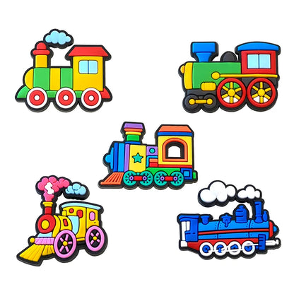 Cute little train Good Quality Shoes Charms 5-100PCS PVC DIY Shoe bag Accessories For enthusiasts Wristband Kids Party Gifts