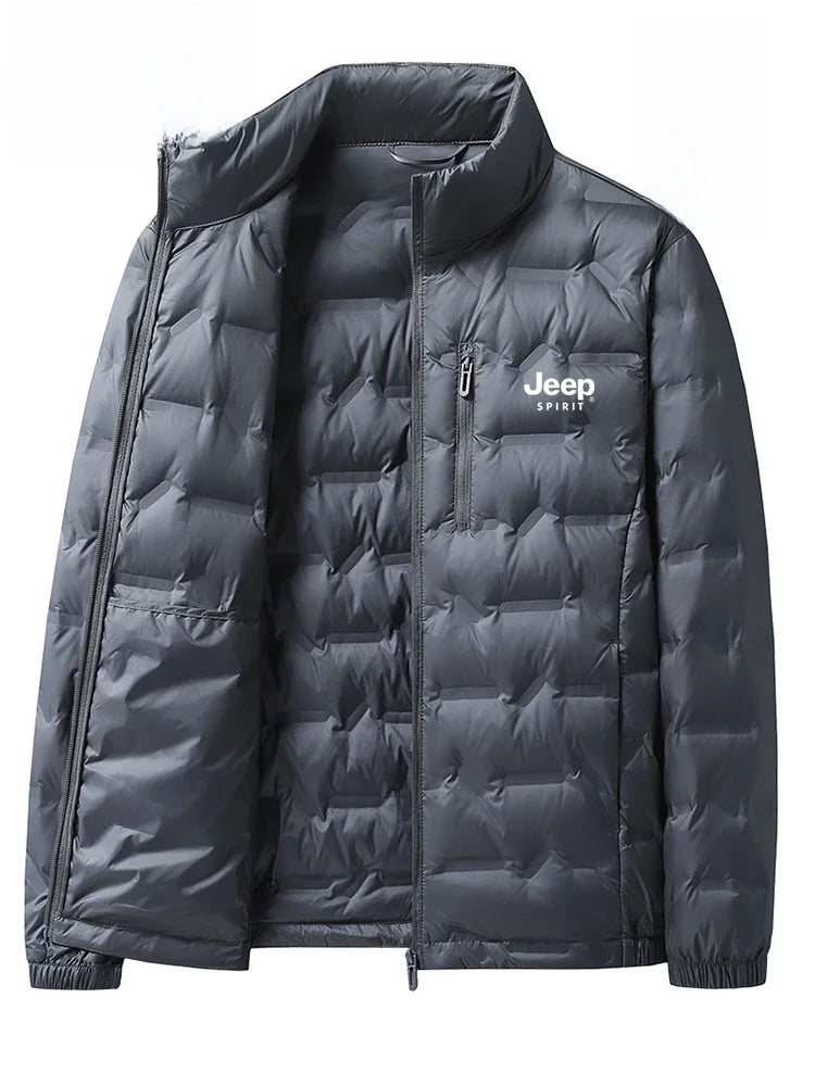 Men's Lightweight down Jacket 90% White Duck down Windproof Stand Collar Youth Versatile Trendy Urban Casual Outdoor Style