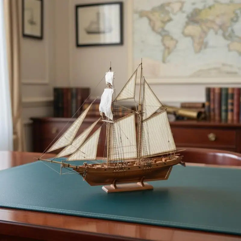 Wooden Sailboat Toys Sailing Model Assembled 1:100 Wooden Kit DIY Assembling Building Kits Ship Model