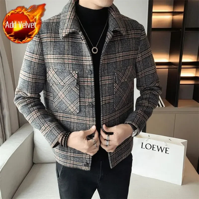 Male Coats Slim Fit High Quality Men's Wool & Blends Jackets Vintage Joker Harajuku Casual Luxury Designer Cheap Clothes Offer