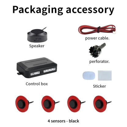 16.5mm 4 Parking Sensor Car Reverse Radar Sound Silent Mode Waterproof 12V Safe Parking Assist For Car Truck Van RV