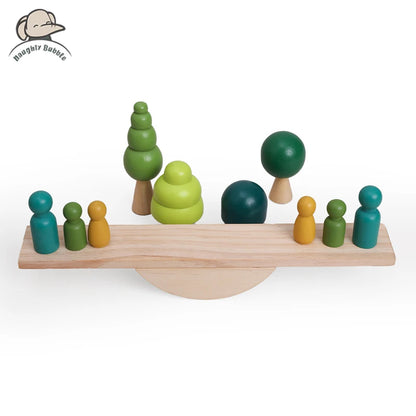 Puzzles Educational Game Montessori Baby Balance Beam Game Toys for Children Nordic Style Wooden Building Blocks Toys for Kids