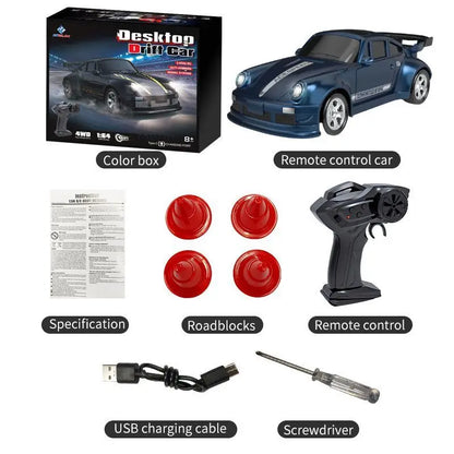 New 4WD 2.4GHZ RC Simulation Mini Drift Car Palm Racing Model Desk Toys 1/64 Scale Remote Control Car Gift for Children Boys.