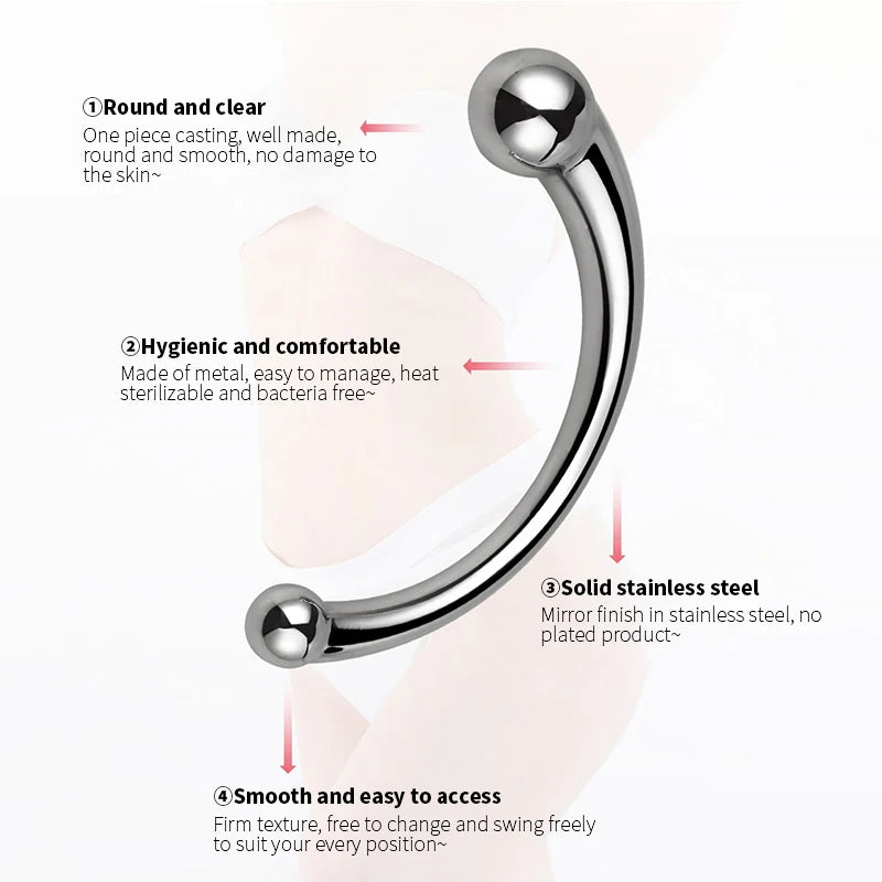 Double Ended Stainless Steel G Spot Wand Prostate Massage Stick Penis P Spot Stimulator Anal Dildo Plug Sex Toys for Men Women