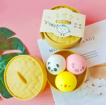 Dumpling Squishy Toys Cartoon Dumpling Anti Stress Ball Pinch Vent Fidget Sensory Toys Squishy Tabas Abreact SquishSurprise Gift