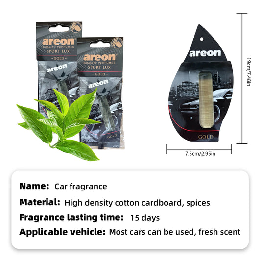 Aeron 5/20pcs GOLD Scent Car Air Freshener, Natural Tea-Scented Paper, Car-Mounted Hanging Type, Car Interior Accessories