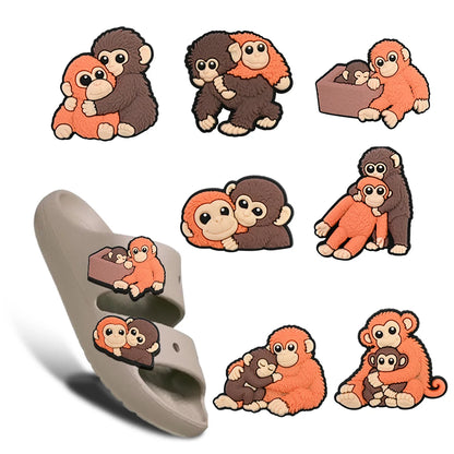 Monkey Family Croc Charms Set, Cute Gorilla Family Shoe Decorations, DIY Shoe Pins  Perfect Gift for Animal Lovers
