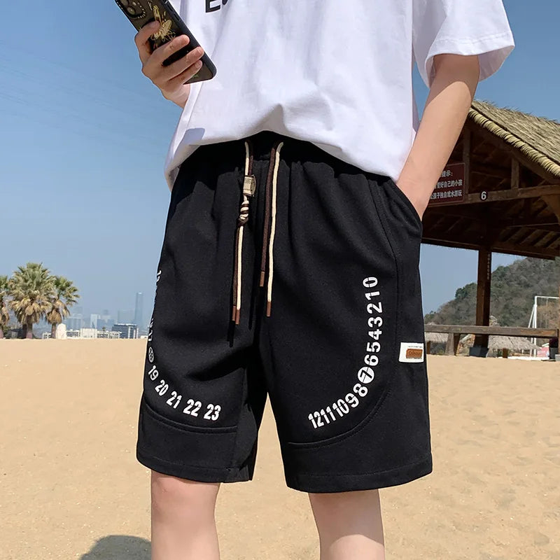 2026 Letter Foam Printed Shorts Men Loose Fit Summer Streetwear Running Sports Short Pants Men Women Hip Hop Half Wide Leg Pants