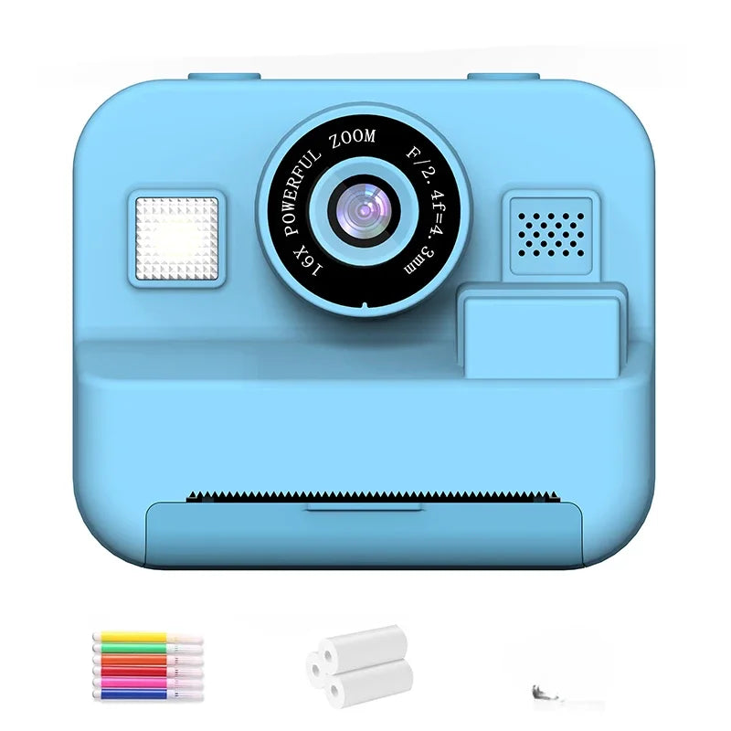 1080P Children Mini Digital Video Camera for Kids Learning Development Educational Thermal Instant Print Camera with 32G Card