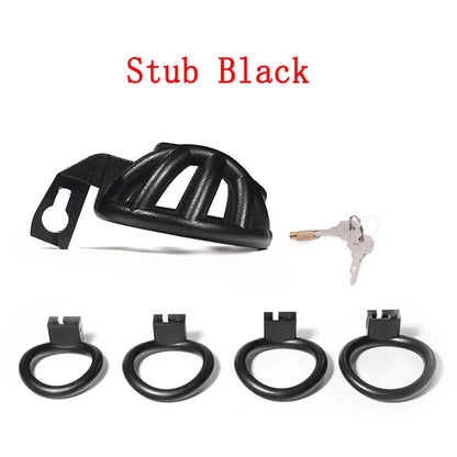 Negative/Micro/Small Chastity Cage for Sissy Sex Toys with 4 Size Cock Rings Pink/Black/White Bdsm Penis Lock Adult Toys for Men