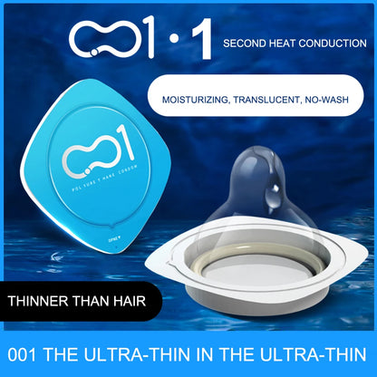 9PCS 0.01mm/0.03mm Condoms Ultra Thin Condoms Polyurethane Natural Rubber Penis Sleeve Safe Adults Sex Toys Men Contraception