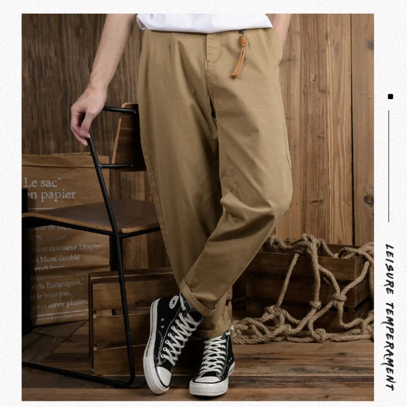 Winter New Retro Cotton Cargo Men Pants Vintage Straight Men Clothing Casual Joggers Men Trousers F7612