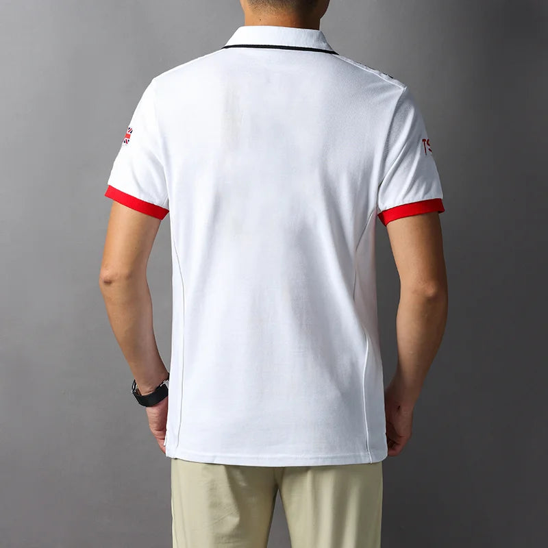 Men's Polo Shirt England Great Britain Royal Casual Sports Party Cotton Embroidery Luxury Contrast Color Original Design
