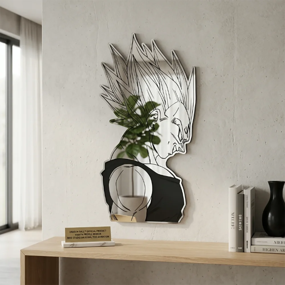 Dragon Ball Classic Prince Vegeta Anime Mirror Anime Line Drawing Mirror Stylish Otaku Vanity Mirror for Dragon Ball Lovers