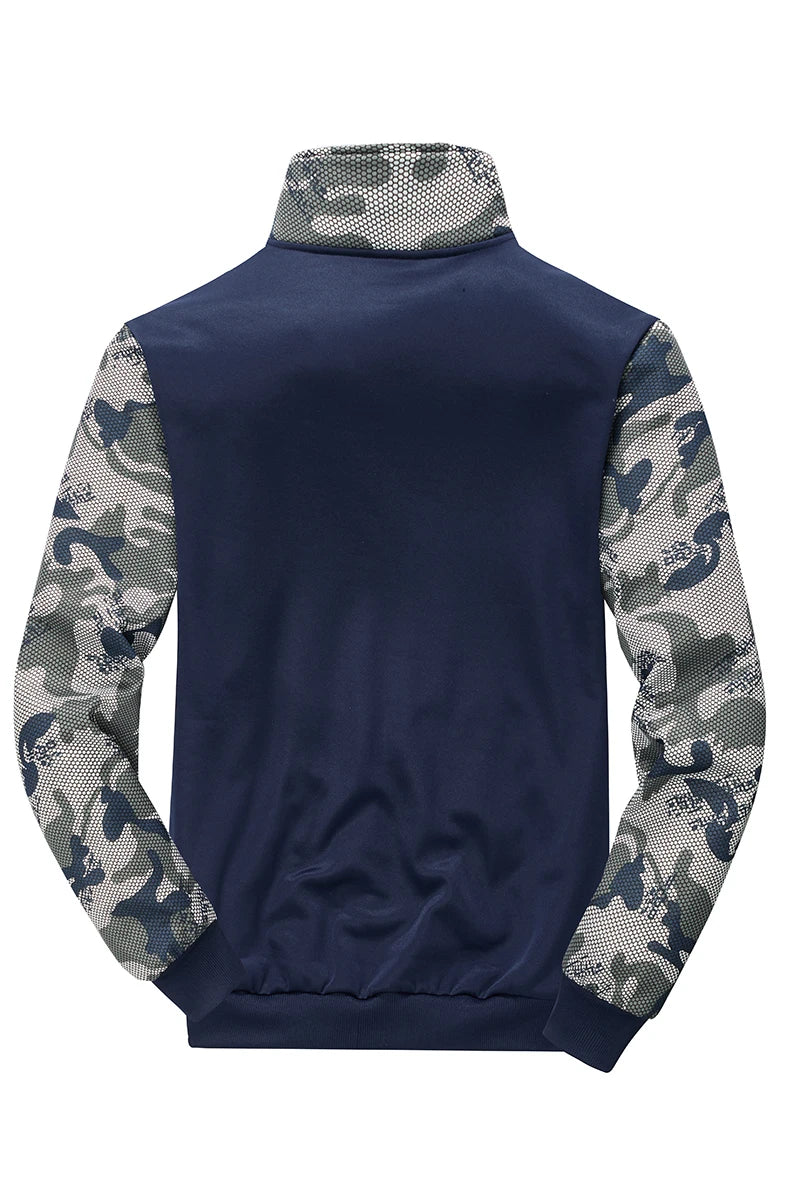 Cross border European code new camouflage hoodie men's spring and autumn long sleeved casual sports suit fleece hoodie two-piece