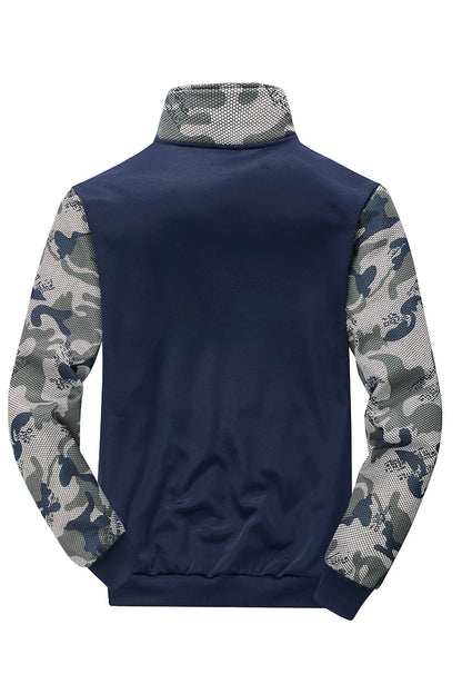 Cross border European code new camouflage hoodie men's spring and autumn long sleeved casual sports suit fleece hoodie two-piece