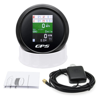 Custom 6 IN 1 Digital 85mm GPS Speedometer+Tachometer+Fuel Level Gauge+Water Temp+Oil Press+Voltage 0-190ohm Oil Level Sensor
