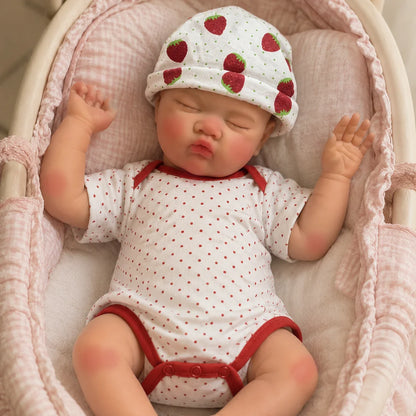 Open Mouth 18 Inches Sleeping bebê reborn de silicone sólido Girl Doll With Painted & Unpainted Skin Soft Washable Reborn Doll