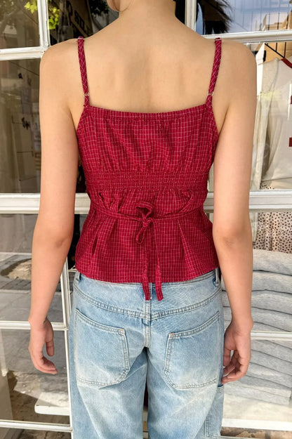 Brandy Melville Pure Cotton Three-Button Base Layer Vest Sweet Style V-Neck Sleeveless Tank Top for Women Spring Summer