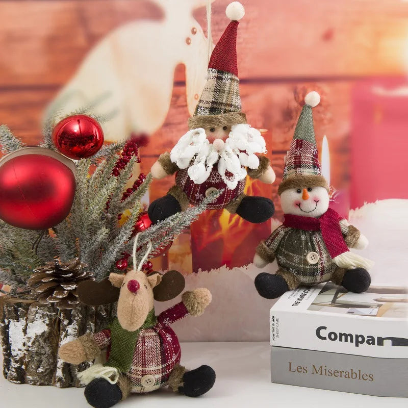 Christmas Santa Doll Decorations For Home 2025 Table Xmas Ornaments Snowman Santa Claus Elk Toys New Year Decor 2026 Noel Gifts